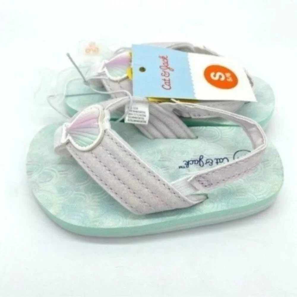 Cat & Jack Toddler Girls Mermaid Flip Flop Sandals New